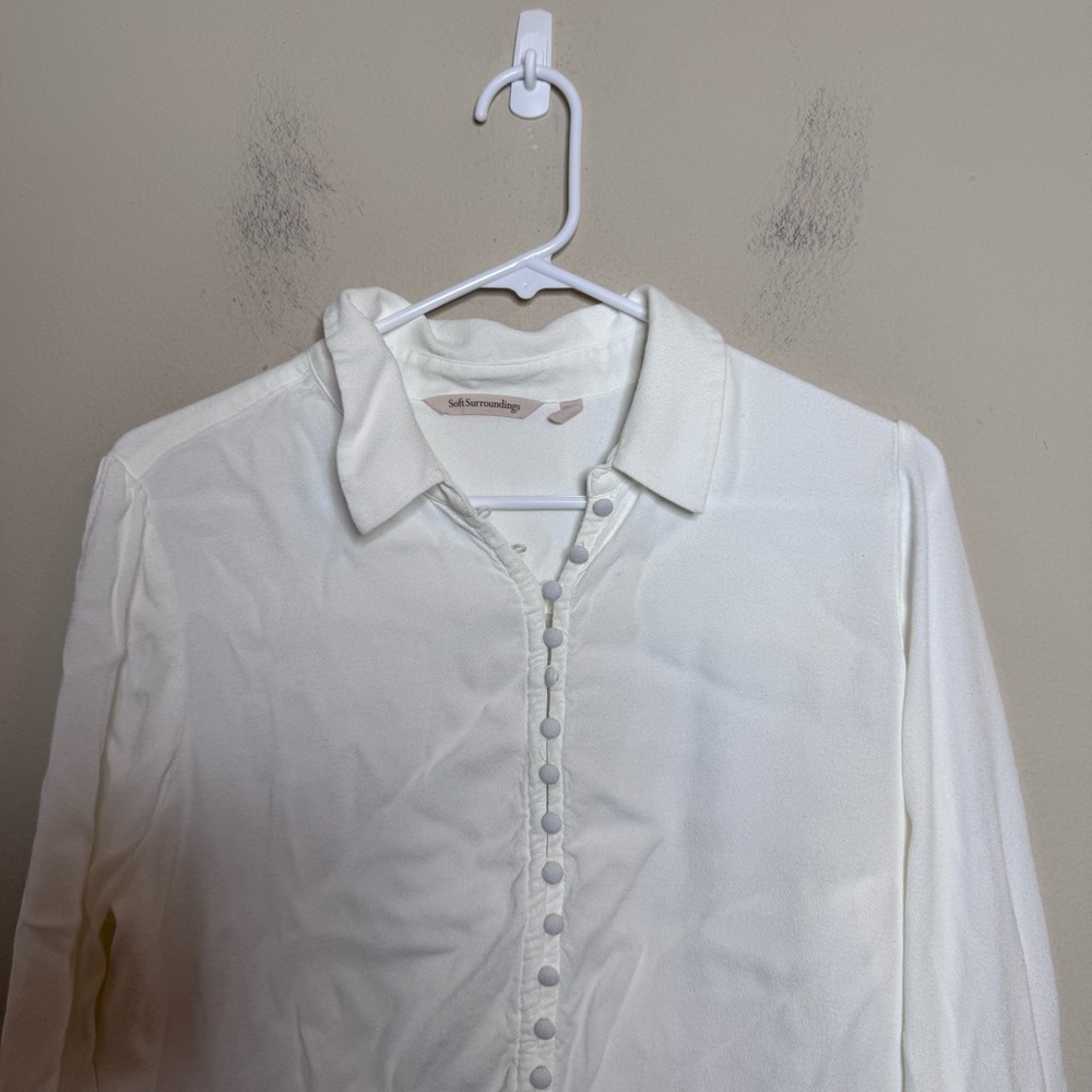 Soft Surroundings Sonnet Poet Button Down Blouse View 4